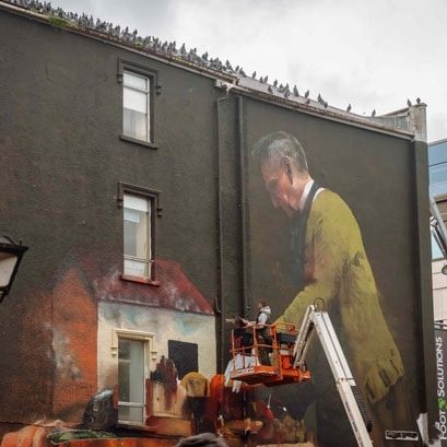 Conor Harrington finishing his mural at Bishop Lucey Park, Cork, Ireland.